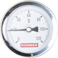 Термометр биметаллический с погружной гильзой Rommer, корпус 63 мм, гильза 50 мм