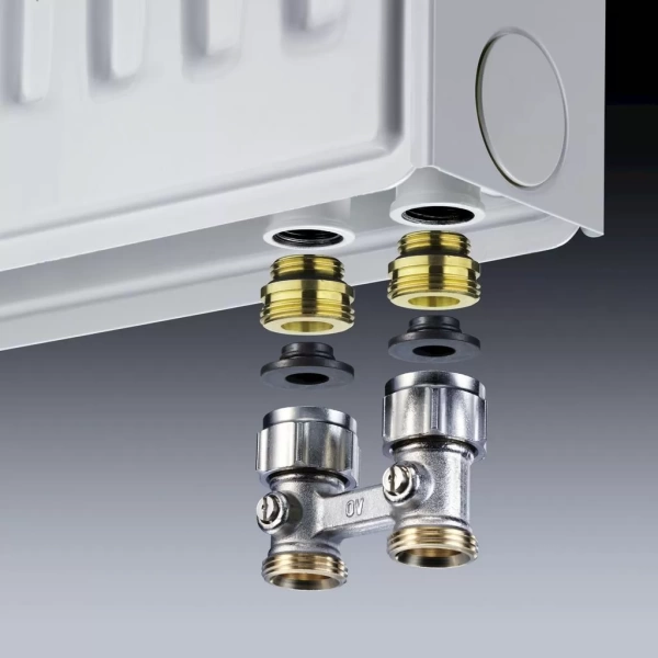 Узел нижнего подключения прямой Oventrop Multiflex F ZB 1/2 НР x 3/4 НР