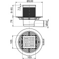 Душевой трап AlcaPlast APV1321 105x105 DN50 регулируемый, горизонтальный выпуск