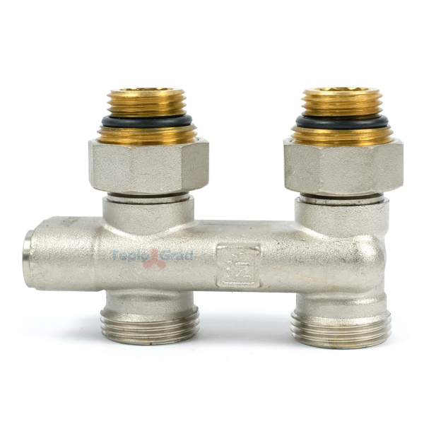 Узел нижнего подключения перекрестный Zeissler 3/4x1/2 с запорными вентилями