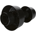Оголовок вертикальный коаксиальный Stout 80/125 с ветрозащитой черный широкий