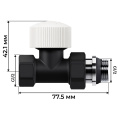 Набор термостатический прямой Royal Thermo Design 1/2" М30х1,5 (черный)