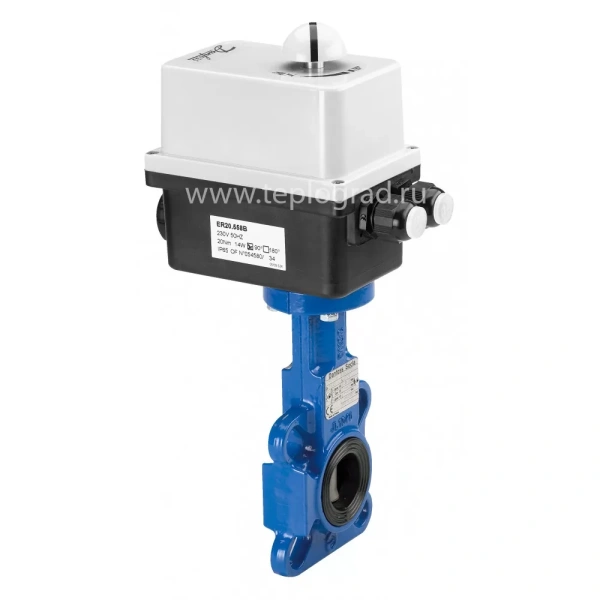 Затвор дисковый поворотный Danfoss VFY-WA Ду 80, Ру16 с электроприводом 1x230В, чугун