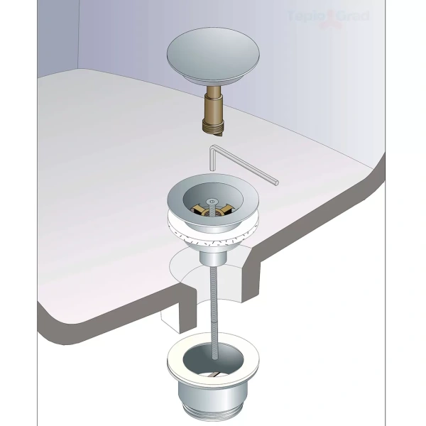 Донный клапан TIM 1 1/4 автоматический для раковины