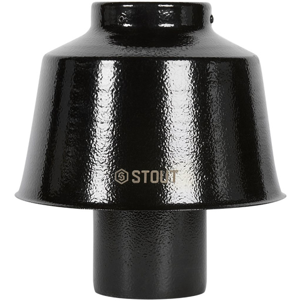 Оголовок вертикальный Stout Dn 80 с ветрозащитой черный широкий