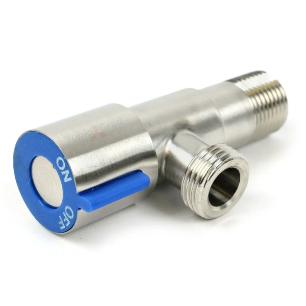 Кран угловой TIM 1/2x1/2 НР, нержавеющая сталь