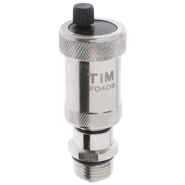 Автоматический воздухоотводчик TIM 1/2 прямой с отсекающим клапаном, хром