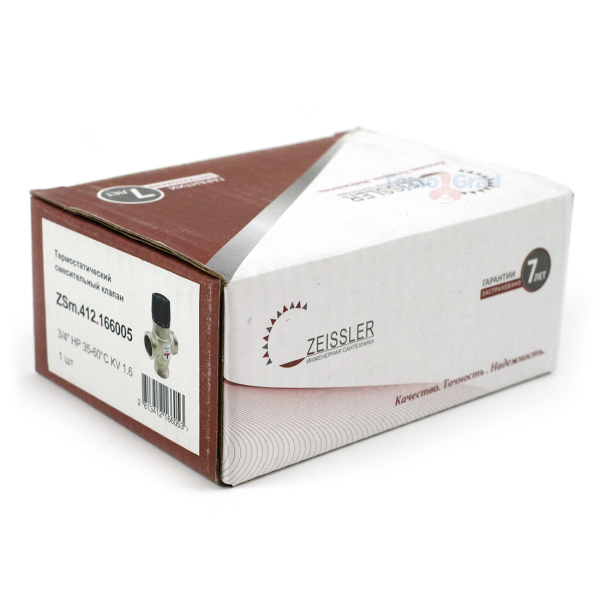 Термостатический смесительный клапан Zeissler 3/4 НР 35-60°С KVs 1.6