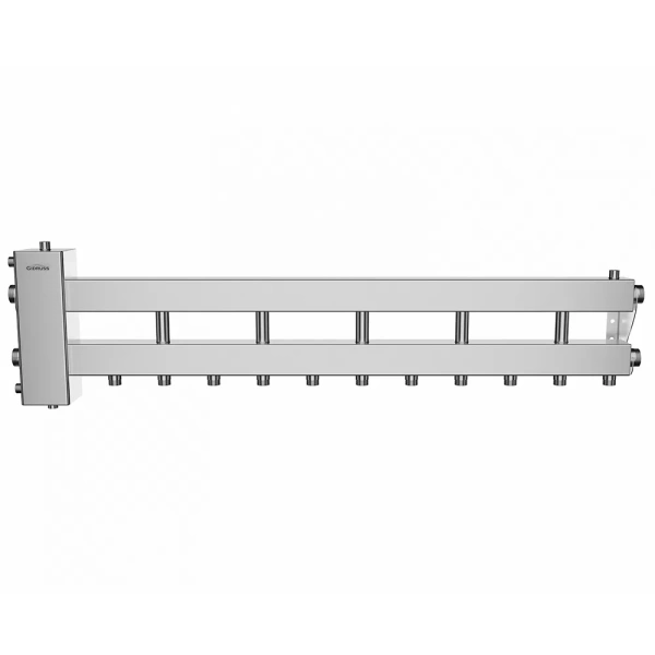 Балансировочный коллектор Gidruss BMSS-150-6D (до 150 кВт, подкл. котла G 1 1/2, 5 контуров G 1, нерж. сталь)