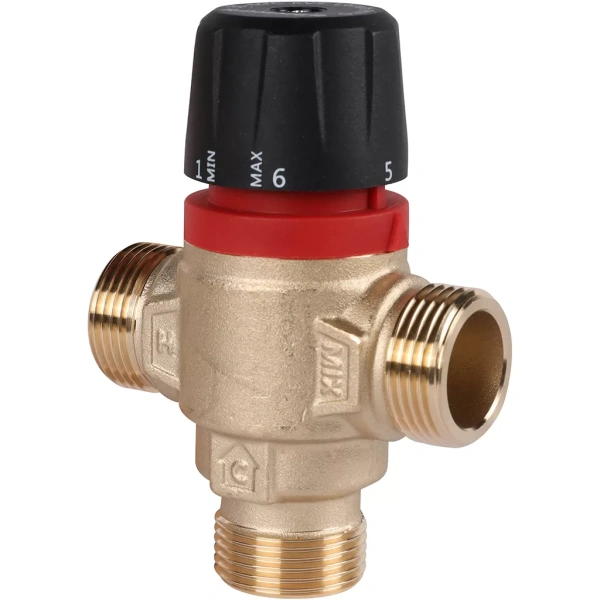 Термостатический смесительный клапан Rommer 3/4 НР 35-60°С KVs 1.6