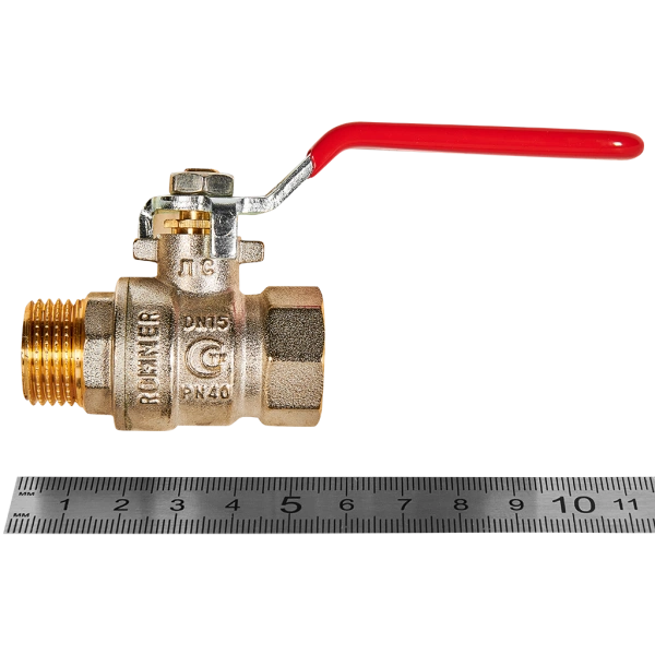 Кран шаровой Rommer НВ 1/2, ручка рычаг