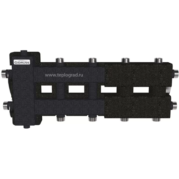 Балансировочный коллектор Gidruss BM-60-5DU.EPP (до 60 кВт, подкл. котла G 1, 2+2+1 контура G 1, кронштейны, термоизоляция)