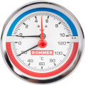 Термоманометр аксиальный Rommer 80 мм, 0-10 бар, 1/2