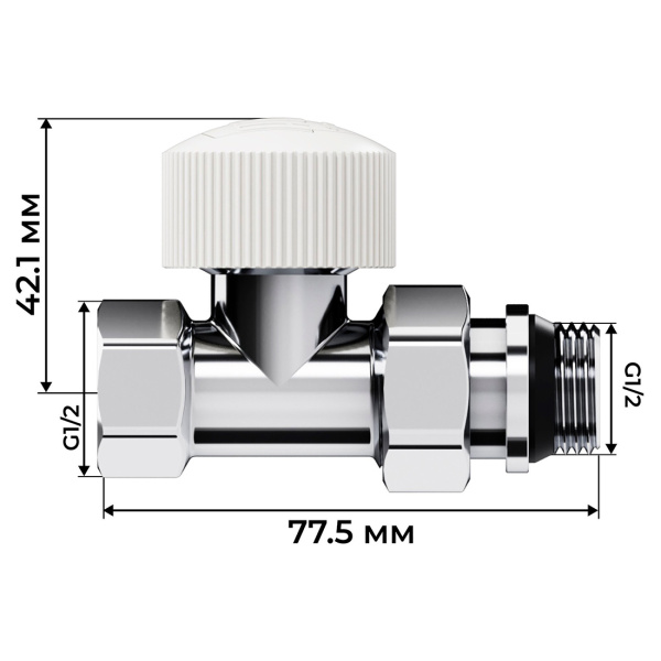 Набор термостатический прямой Royal Thermo Design 1/2" М30х1,5 (хром)