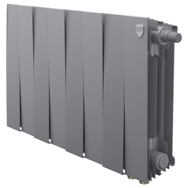 Биметаллический радиатор Royal Thermo PianoForte 300 Silver Satin VR80 8 секций с нижним подключением