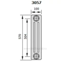 Стальной трубчатый радиатор Zehnder Charleston 3057 23 секции боковое подключение