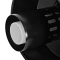Оголовок вертикальный коаксиальный Stout 60/100 с ветрозащитой черный широкий для конденсационных котлов