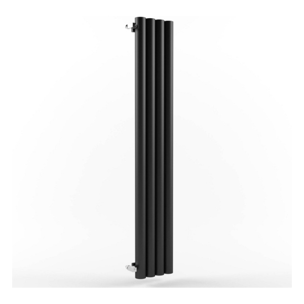 Стальной трубчатый радиатор Stout Warmmet Power 76V высота 750 мм 4 секции, нижнее левое подключение (черный)