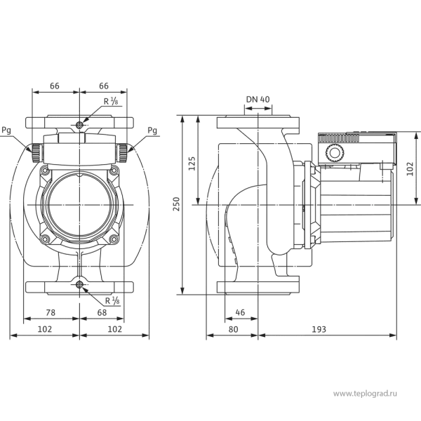 Циркуляционный насос Wilo TOP-Z 40/7 EM PN16 RG 1х230
