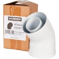 Отвод коаксиальный Rommer 60/100 45°