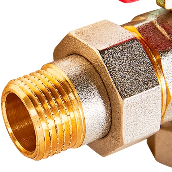 Кран шаровой Rommer угловой с американкой НВ 1/2, ручка бабочка