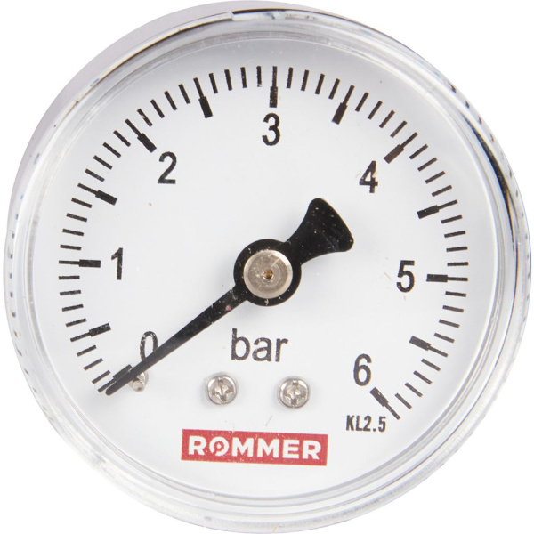 Манометр аксиальный Rommer 50 мм, 0-6 бар, 1/4