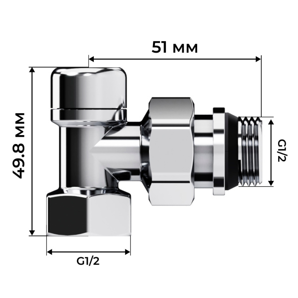 Набор термостатический осевой Royal Thermo Design 1/2" М30х1,5 (хром)