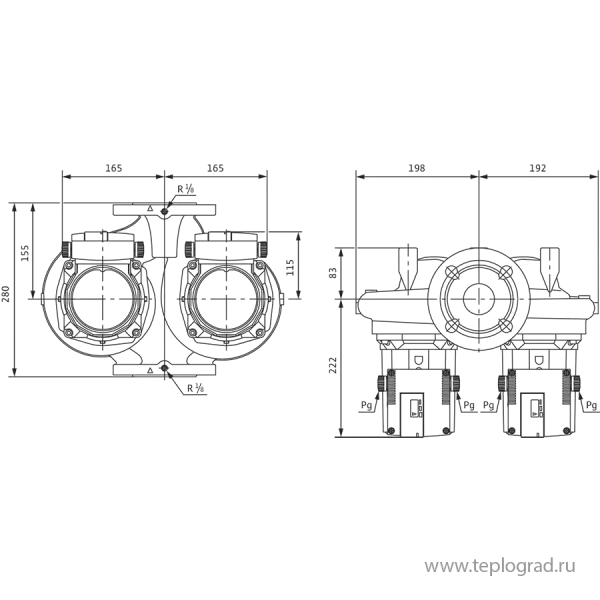 Сдвоенный циркуляционный насос Wilo TOP-SD 50/10 DM PN6/10 3x400