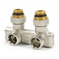 Узел нижнего подключения угловой перекрестный Zeissler 3/4x1/2 с запорными вентилями