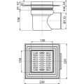 Душевой трап AlcaPlast APV12 150x150 DN110 регулируемый, горизонтальный выпуск