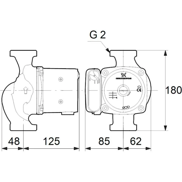 Циркуляционный насос Grundfos UPS 32-80 180 95906443