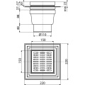 Душевой трап AlcaPlast APV11 150x150 DN110 регулируемый, вертикальный выпуск