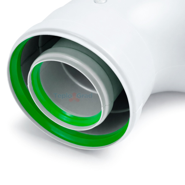 Отвод коаксиальный Termica 60/100 90°