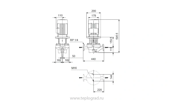 Насос центробежный Grundfos TP 50-140/4 A-F-A-BAQE 3x400