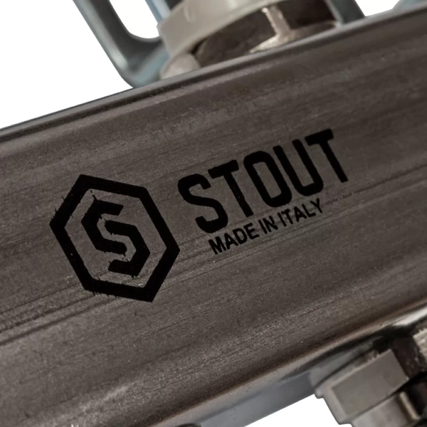 Коллектор из нержавеющей стали Stout для радиаторной разводки на 8 выходов