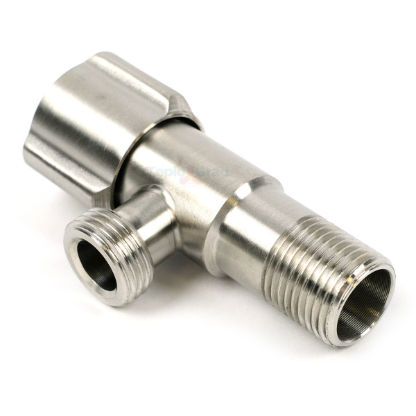 Кран угловой TIM 1/2x1/2 НР нержавеющая сталь BL5853.02S