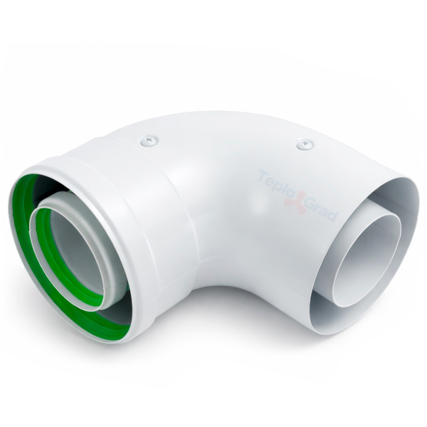 Отвод коаксиальный Termica 60/100 90°