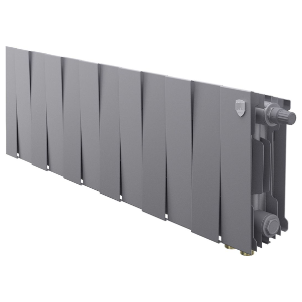 Биметаллический радиатор Royal Thermo PianoForte 200 Silver Satin VR80 12 секций с нижним подключением