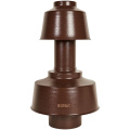 Оголовок вертикальный коаксиальный Stout 80/125 с ветрозащитой коричневый широкий