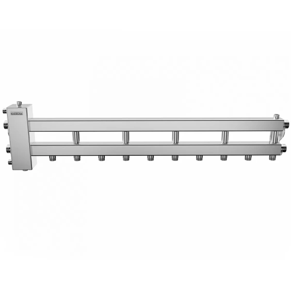 Балансировочный коллектор Gidruss BMSS-100-6D (до 100 кВт, подкл. котла G 1 1/4, 5+1 контура, нерж. сталь)