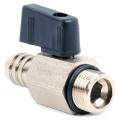 Кран шаровой Zeissler 3/8x14мм сливной со штуцером, никелированный