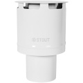 Оголовок вертикальный Stout Dn 80 с ветрозащитой белый узкий