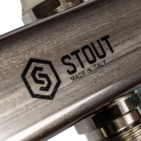 Коллектор из нержавеющей стали Stout для радиаторной разводки на 7 выходов