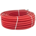 Металлопластиковая труба Henco Standard 26х3 в красной гофре, бухта 25 метров