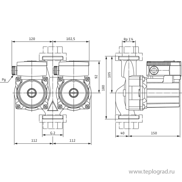 Сдвоенный циркуляционный насос Wilo TOP-SD 30/5 DM PN6/10 3x400