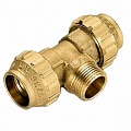 Тройники Tiemme с наружной резьбой ПНД латунь