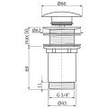 Донный клапан AlcaPlast A395B 11/4 click/clack без перелива белый