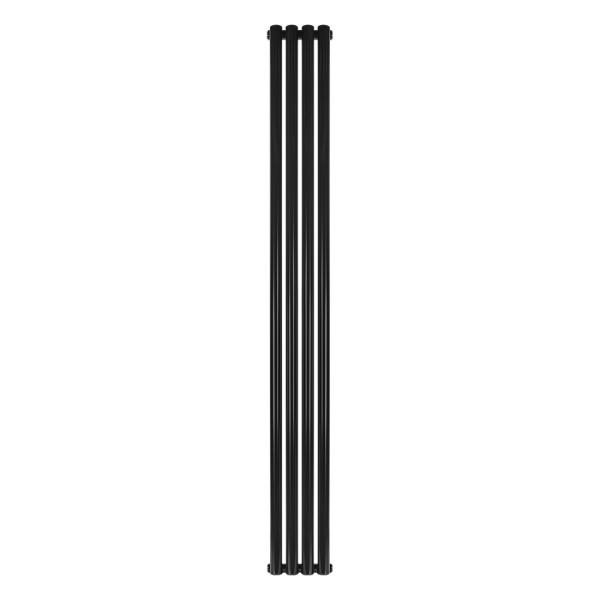 Стальной трубчатый радиатор Stout Tube Round R40 1-1750 4 секции, боковое подключение (черный)