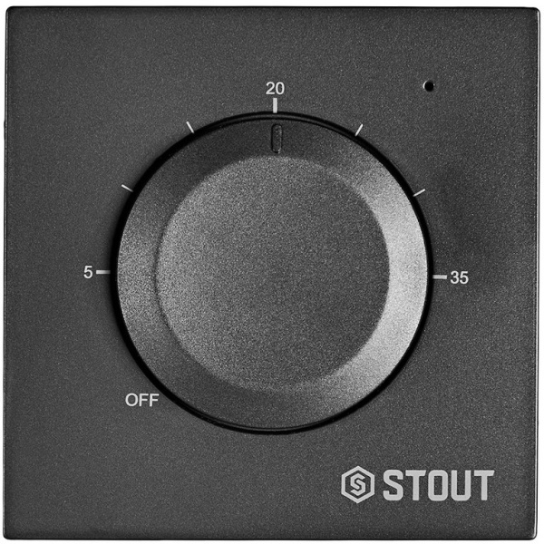 Комнатный термостат STOUT STE-2001 16А черный с датчиком теплого пола