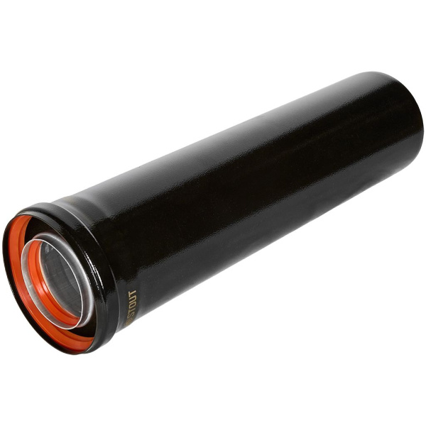 Удлинитель дымохода коаксиальный Stout 80/125 500 мм черный